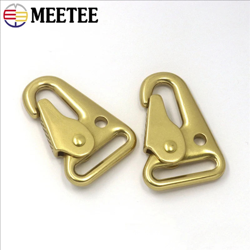 2/60Pcs 29/50mm Solid Brass Olecranon Snap Hook Outdoor Carabiner Keychain Luggage Backpack Hawl Shape Buckle DIY Accessories