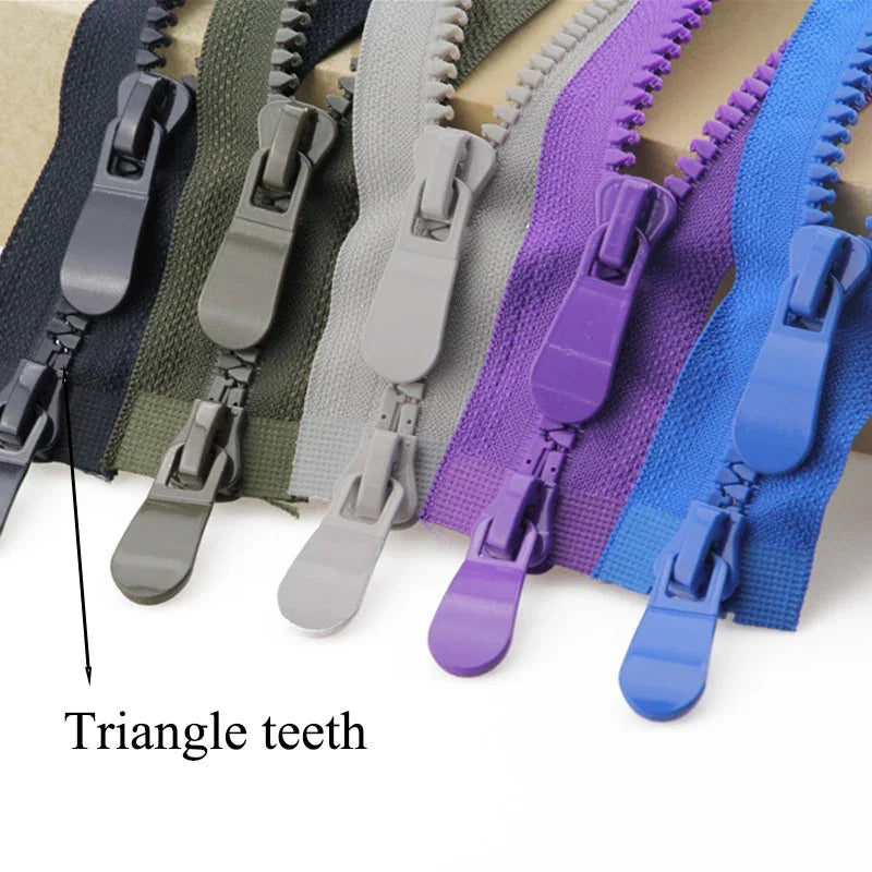2/70Pcs Meetee 120cm 8# Resin Zippers Open End Double Slider Head Zip for Down Jacket Outdoor Backpack Tent Bag DIY Sewing Accessories