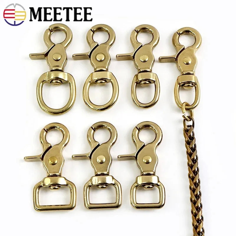 2/70Pcs Metal Buckles 10-38mm Solid Brass Trigger Snap Hook Swivel Lobster Clasp Handbag Strap Trigger Carabiner Spring Hooks