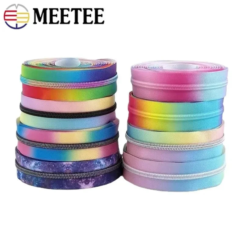 3/120Meters 5# Colorful Nylon Zipper Tapes for Jacket Purse Plastic Coil Zippers Luggage Bag Zip DIY Garment Sewing Accessories