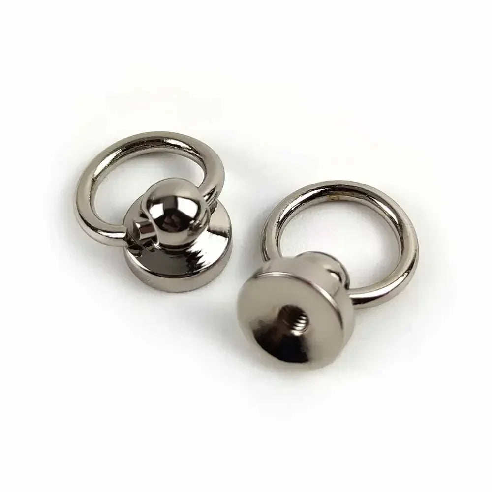 15/500Pcs 10mm Metal Side Clip Buckle Handbag Strap Screw Rivet Hook Phone Shell Stud O Ring Clasp DIY Bags Making Accessories