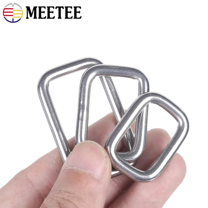 5/150Pcs 304 Stainless Steel Solid Square Ring Buckles Handbag Strap O D Rings Metal Buckle Dog Collars Clasp DIY Accessories