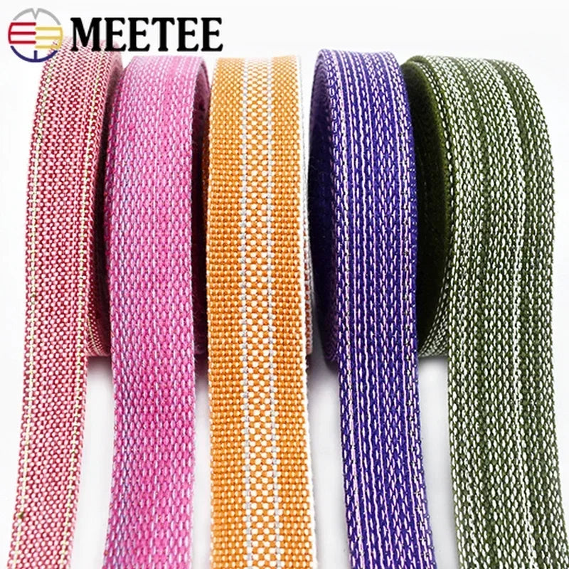 8/200M Polyester Cotton Webbing Strap Tape Jacquard Bag Shoes Backpack Label Ribbons DIY Sewing Biasband Clothing Accessories
