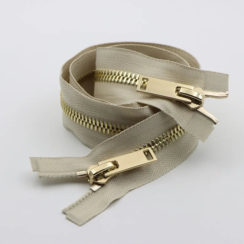 Meetee 1/20pcs 80/100/120cm 8# Double Sliders Zipper Metal Open-End Zips for Down Jacket Coat Repair Parts Zippers DIY Sewing Zip