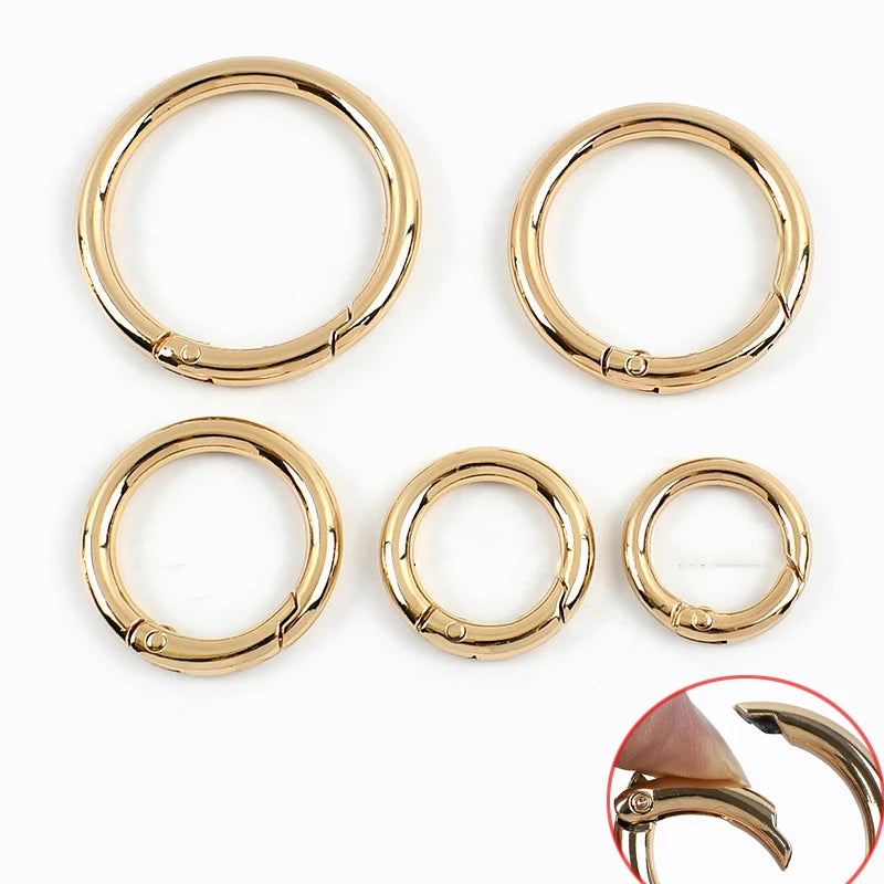 30/670Pcs 13-50mm Metal O Rings Buckles for Bag Strap Connect Hook Keychain Spring Ring Snap Hooks Dog Collar Carabiner Belt Loop