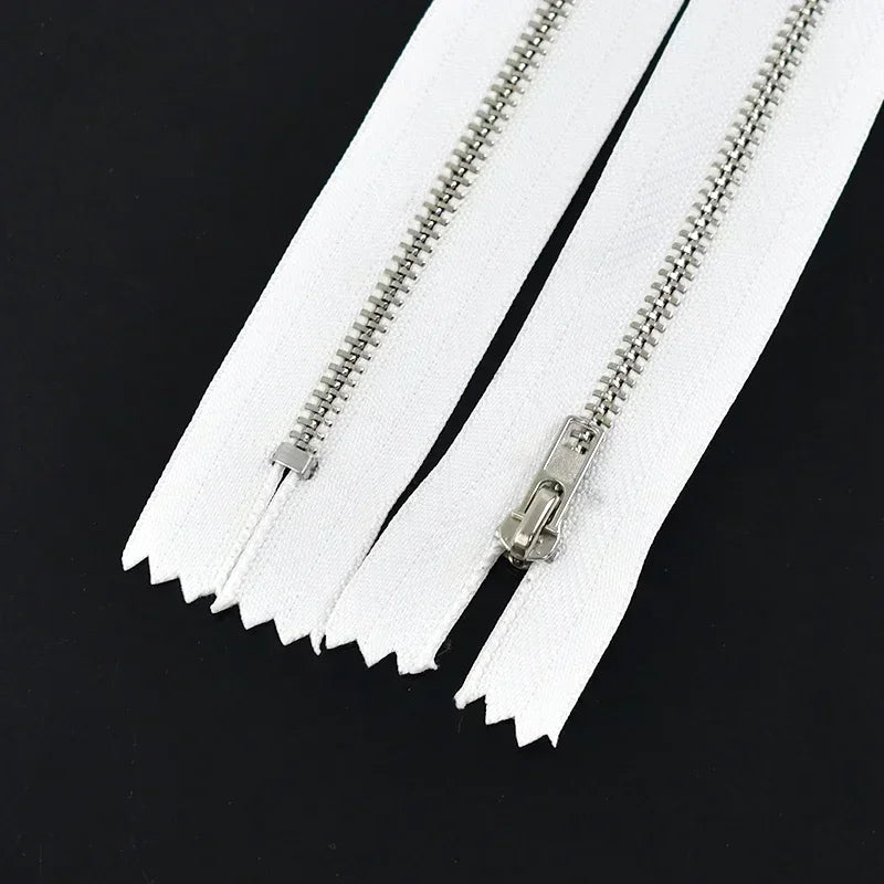 Meetee 3# 20/600Pcs Metal Zipper 10-30cm Bag Close End Zip Black White Zippers Pocket Purse Jeans Zips DIY Sewing Accessories