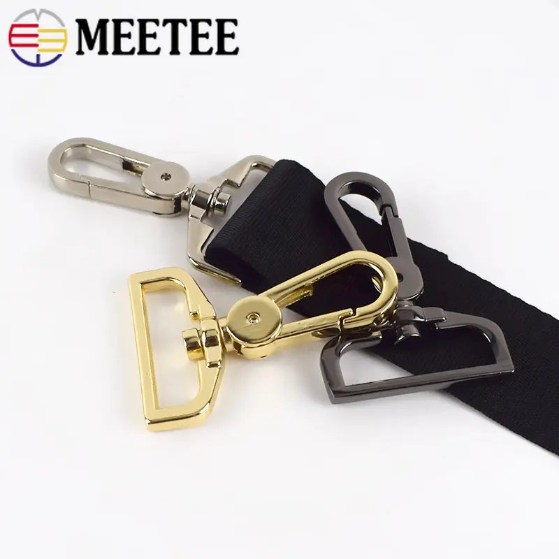 8/200pcs Meetee 25/32/38mm Bags Belt Metal Buckle Carabiner Snap Hook Lobster Clasps Dog Collar Clasp DIY Leathercraft Accessory