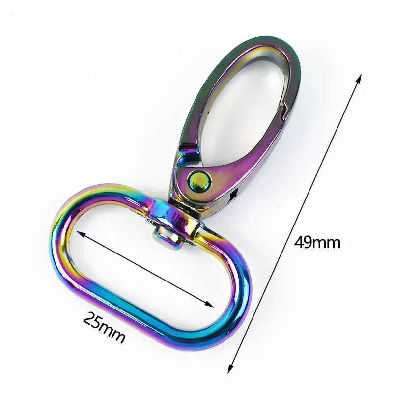 8/250Pcs Rainbow Metal Buckle Lobster Swivel Clasp Snap Hook for Bags Strap Carabiner Clips Keychain DIY Hardware Accessories