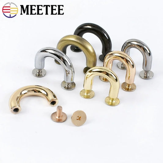 20/650Pcs 10-20mm Metal Buckles U Ring Bag Arch Bridge Screws Detachable Buckle Hanger Hook DIY Handbag Leather Craft Accessories