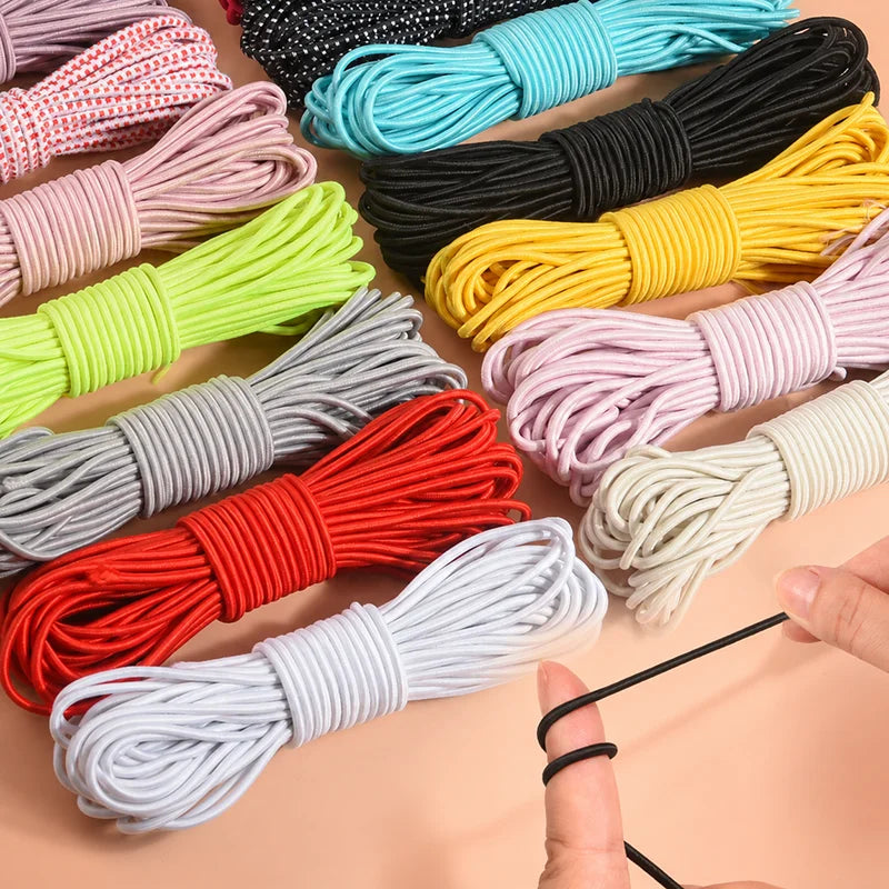 20/600M 3mm Round Elastic Cord Rubber Band Handmade Beaded Elastics Bungee Shock Rope Shoelace Sewing Loom Bands Supplies