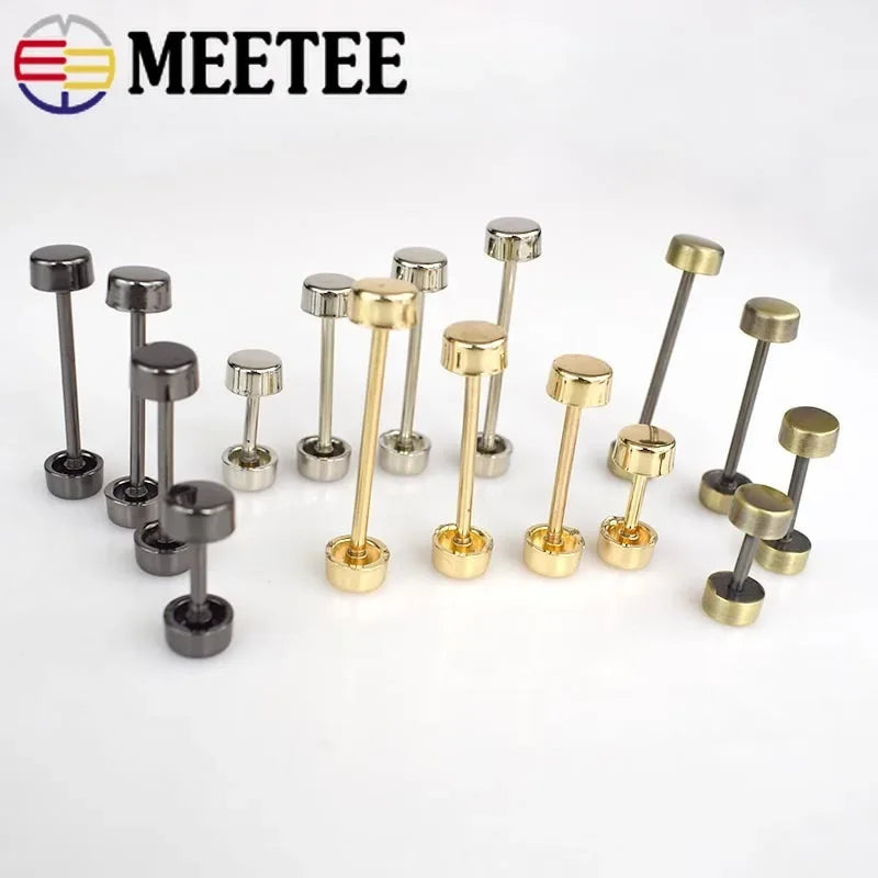 15/500pcs Meetee Metal Buckles Detachable Wheel Screw Buckle Bag Strap Belt Repair Kit Clasp DIY Luggage Sewing Hardware Accessories