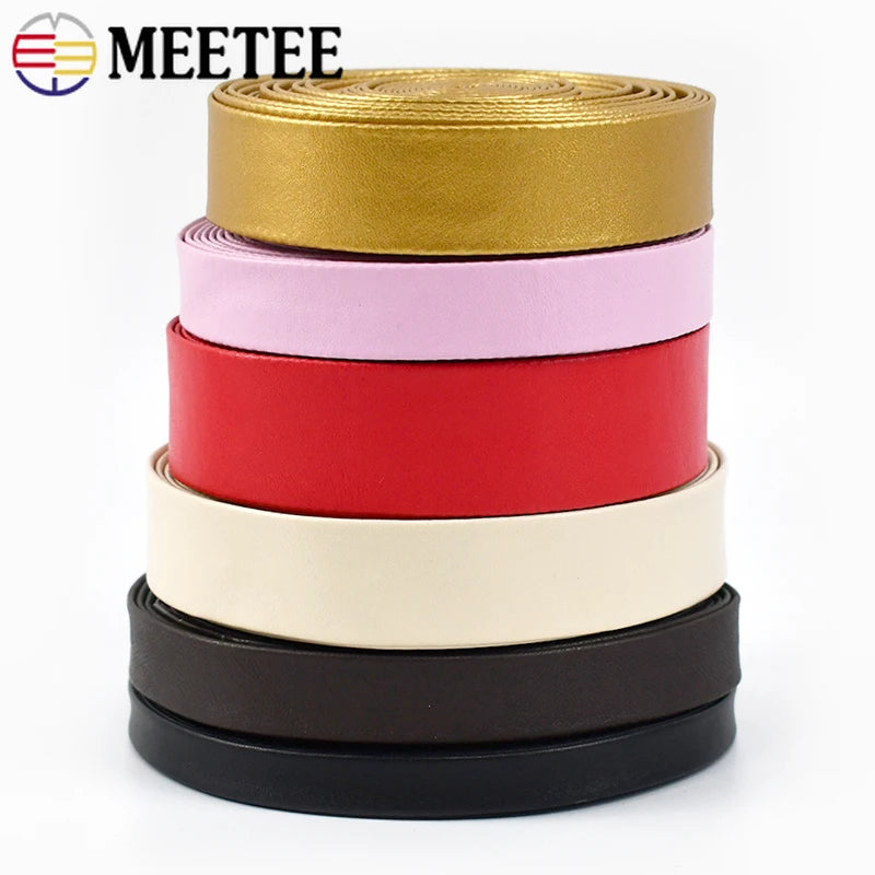 8/300Meters 5-30mm Synthetic PU Leather Rope Ribbon Tapes Clothing Bias Binding Decoration Jewelry Cord DIY Clothes Accessories