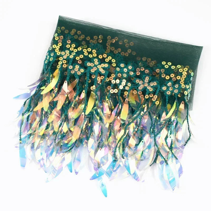 3/100Yards Sequin Tassel Mesh Tassels Fringe Decor Lace Trim Fabric for Wedding Clothes Curtain Fringes Trimmings DIY Accessories