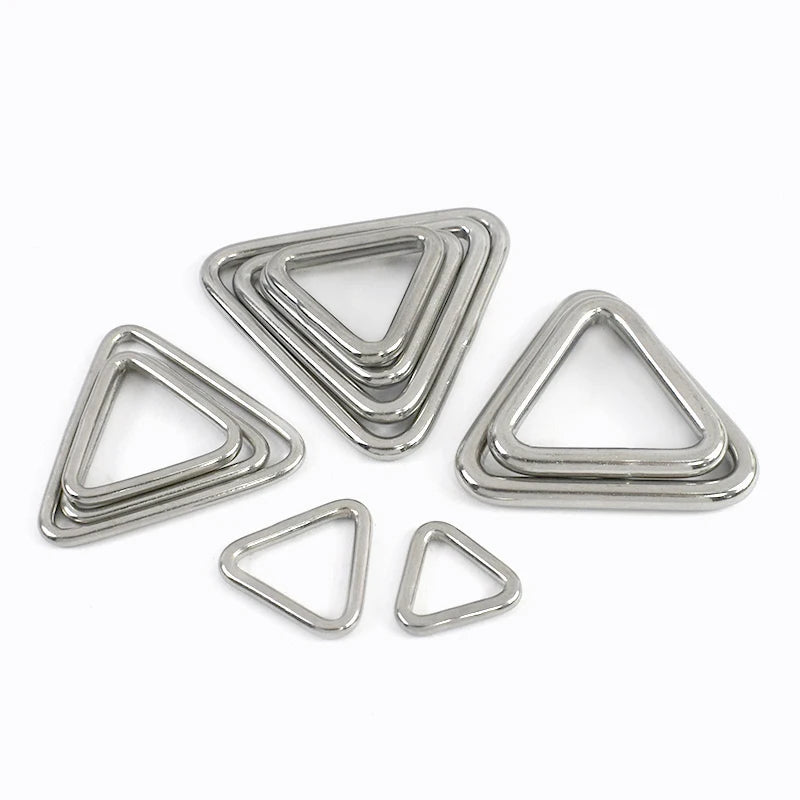 25/900Pcs 304 Stainless Steel D Ring Buckles Webbing Strap Connectors Hook Dog Collar Triangle Rings Buckle Bag Hanger Loop Clasp