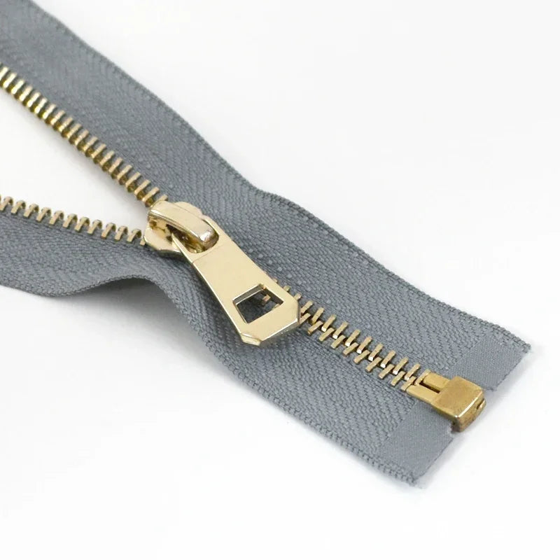 5/120Pcs 35-85cm 5# Metal Zippers Open-end Zip Tape Gold Sliver Teeth Open-End Zipper Repair DIY Clothing Bags Sewing Accessories