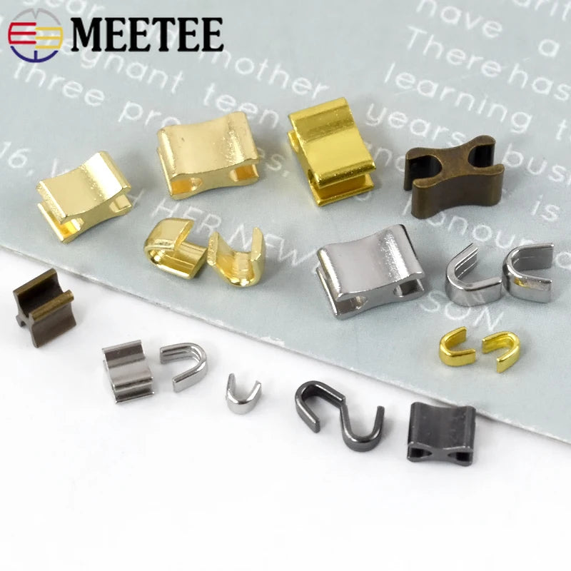 30/1000Sets Meetee U Zipper Stopper Non-slip For 3# 5# 8# Metal Zippers Repair Kit Replacement DIY Sewing Accessories Tailor Tools
