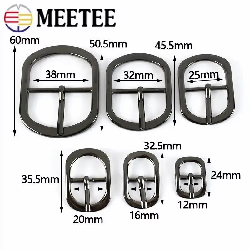 20/600Pcs 12-38mm Meetee Metal Pin Buckle Belt Buckles Bag Shoulder Strap Shoes Adjust Roller Clasp DIY Handware Accessories