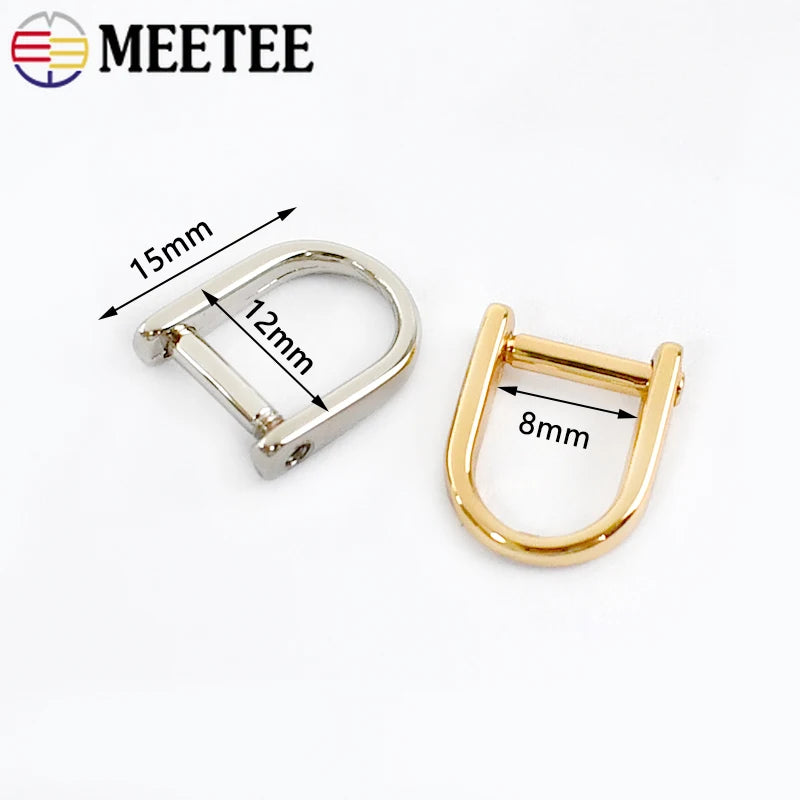 20/600pcs Meetee 8mm O D Ring Buckles Bag Belt Webbing Clothes Hanger Horseshoe Detachable Loop Buckle DIY Hardware Accessories