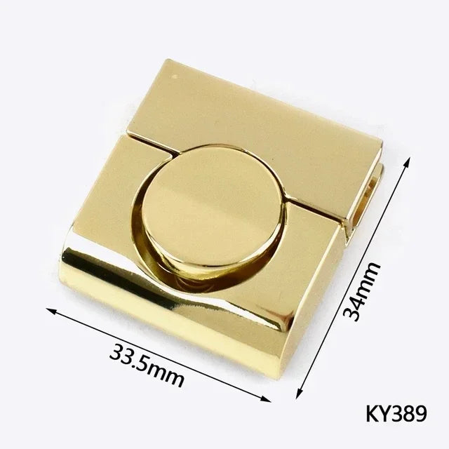 2/60Pcs Meetee Metal Clasp Turn Lock Twist Locks Round Rectangle Bag Decor Buckles DIY Handbag Purse Hardware Replace Accessories