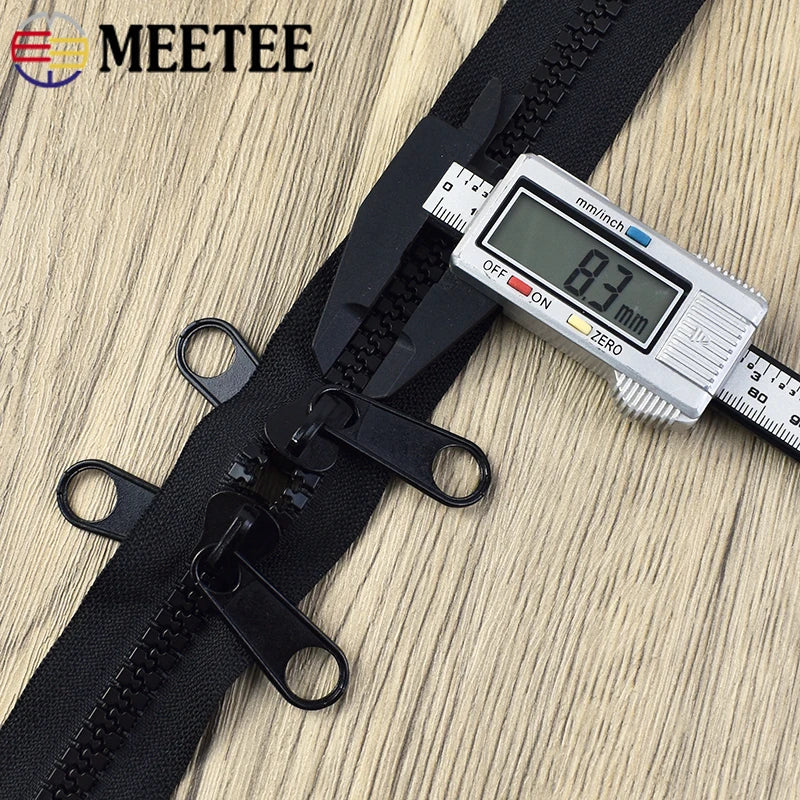 2/70Pcs 10# Resin Zipper Double Sliders Puller Two-way Zip Oversized Teeth Outdoor Tent Zippers DIY Sewing Accessories
