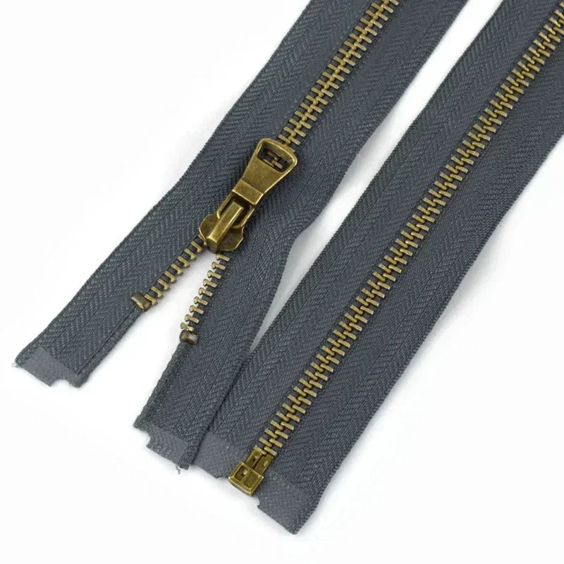 8/200Pcs 5# Copper Metal Zippers 40/50/60/70/80cm Open-End Zips Backpack Bag Jacket Clothing Decor Zipper Repair Sewing Accessory