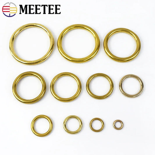 20/700Pcs Solid Brass O Ring Seamless Rings Buckle Hook Belt for Webbing Bag Stap Pet Collar Keychain Clasp DIY Leather Hardware