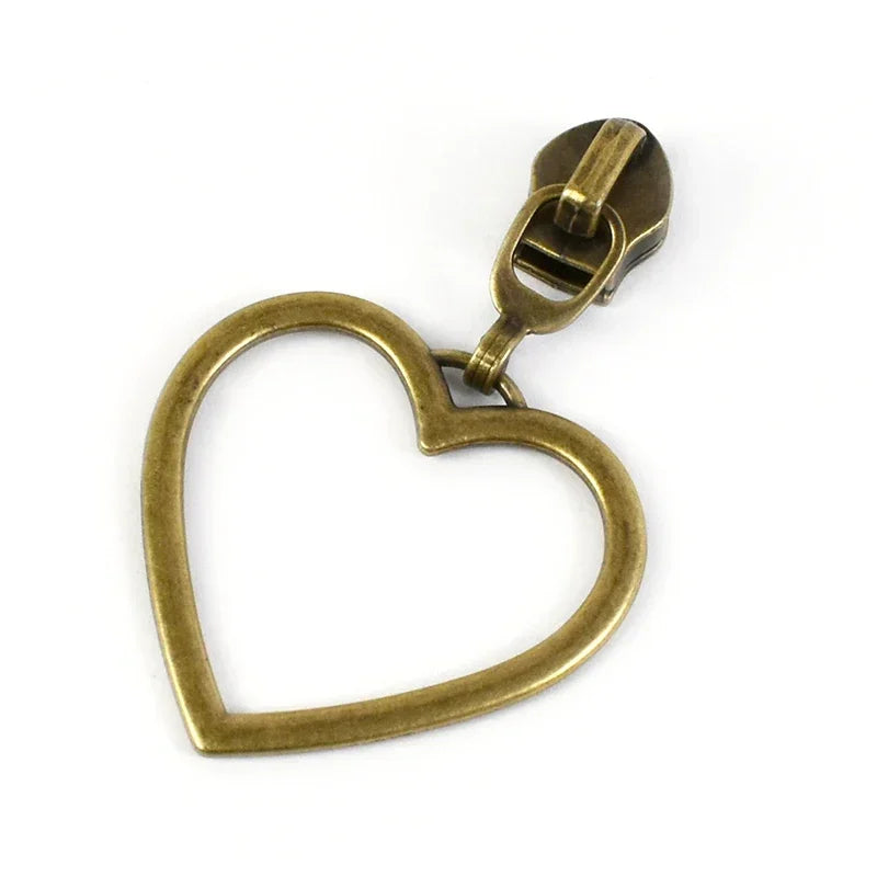 50Pcs 5# Bronze Zipper Sliders for Nylon Zippers Zip Head Puller Bag Clothes Luggage Repair Kit DIY Sewing Accessories