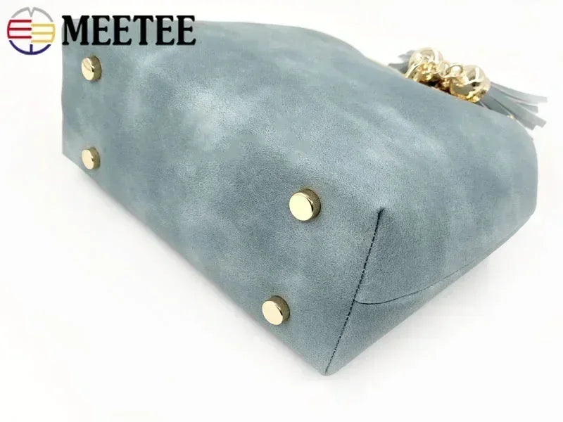 30/1000pcs Meetee 10mm Flat Screw Bag Accessories for Hanbag Bottom Studs Screws Rivets DIY Sewing Hardware Foot Nail Buckles