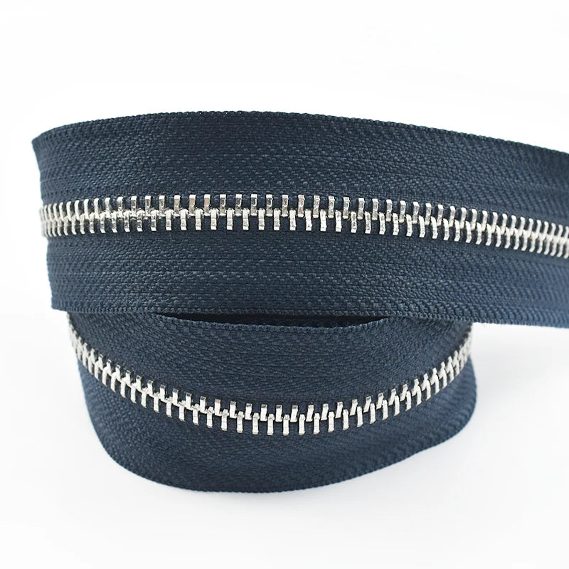 2/70Yards Meetee 5# Metal Zippers Tapes for Sewing Garment Bags Clothes Jacket Zipper Repair Kits Tailor Crafts Accessories