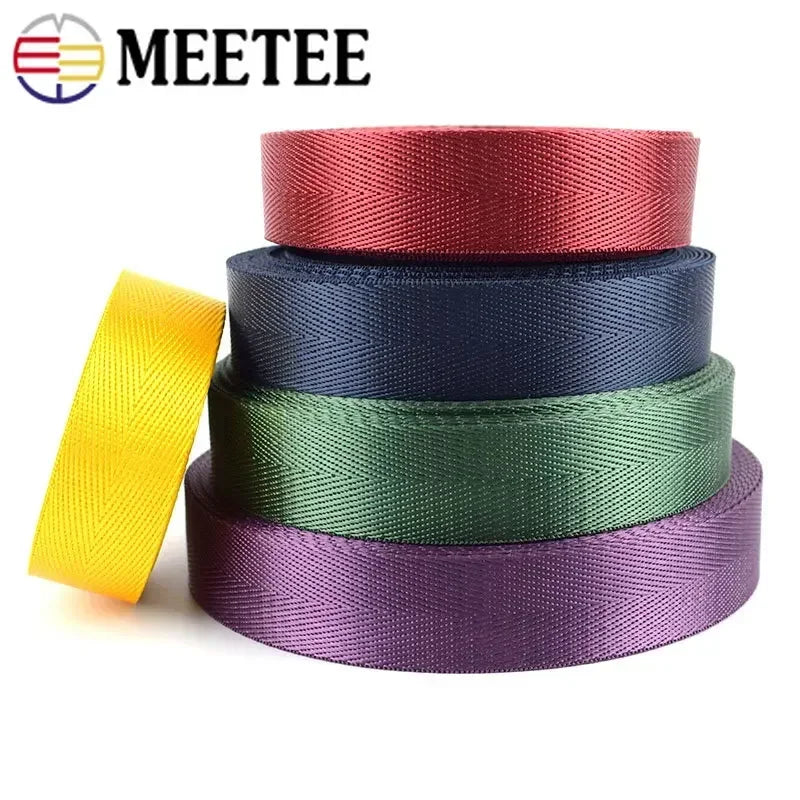 8/200Meters 20-50mm Nylon Webbing Tapes Herringbone Ribbon DIY Dog Collar Bag Knapsack Band Safety Strap Belt Sewing Accessories