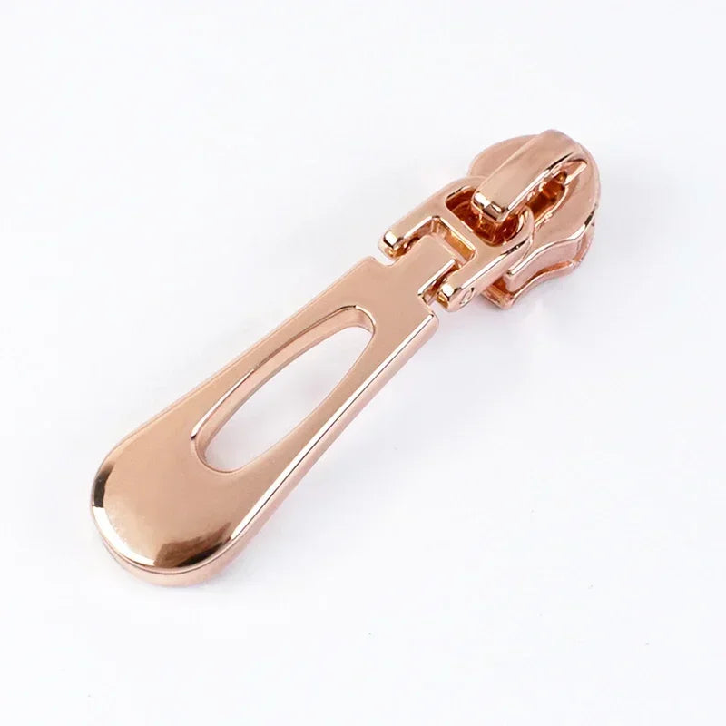 15-500Pcs 5# Rose Gold Zippers Sliders for Nylon Zip Tape Clothes Bag Sewing Zipper Replacement Puller Zips Repair Kit Accessories
