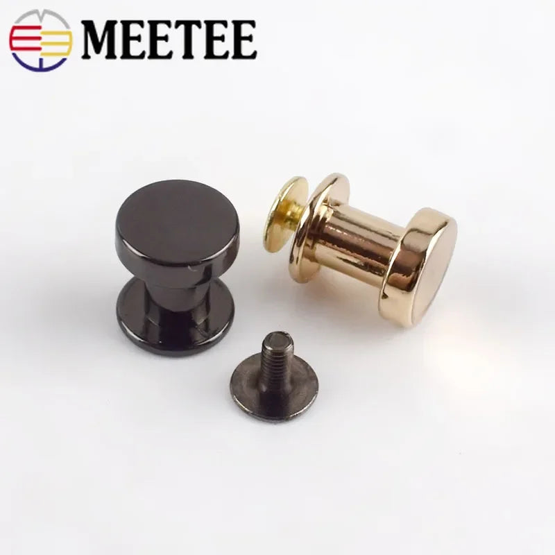 Meetee 20/700pcs 11/13/15mm Flat Head Screws Nail Rivet Buckle Bags Strap Decor Foot Screw Nails Clasp DIY Hardware Accessories