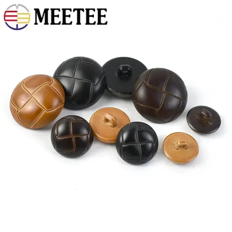 30/1000Pcs Imitation Leather Buttons Retro Round Plastic Button for Coat Jacket Windbreaker DIY Clothing Sewing Accessories