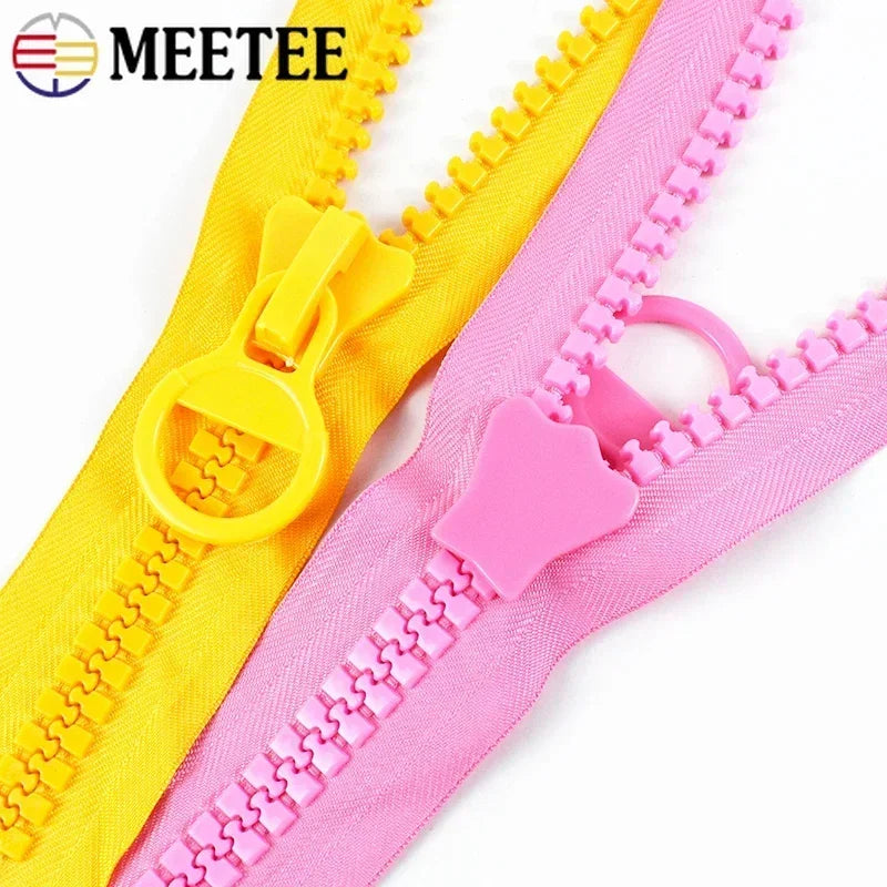 5/120Pcs Meetee 25cm 20# Extra Large Resin Zipper No Endless Lock Pocket Zippers for Wallet Pencil Bags Zip Sewing DIY Accessories