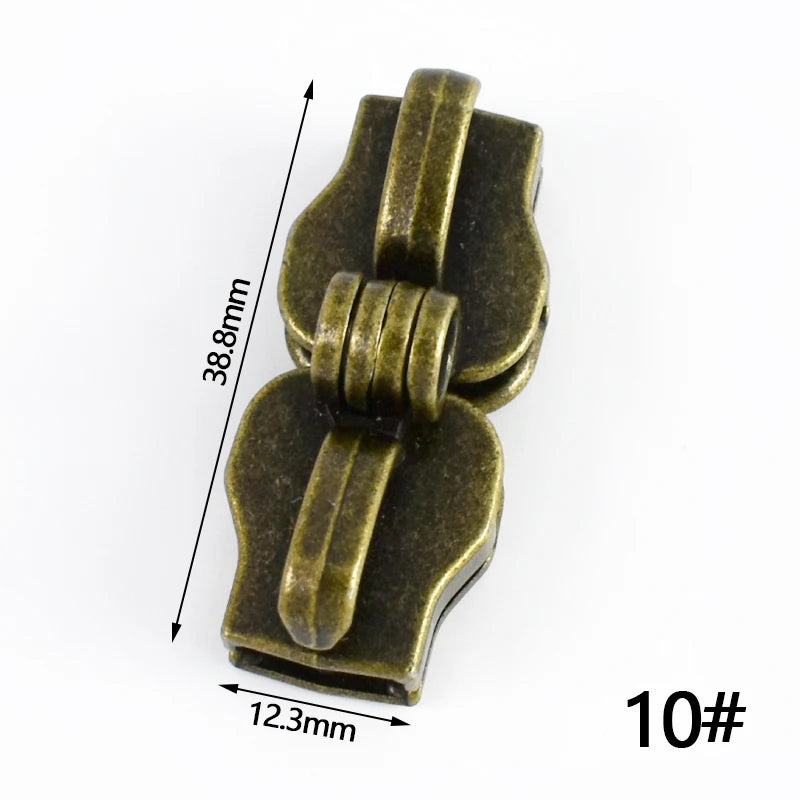 15/500Pairs 5# 8# 10# Zipper Slider for Nylon Zippers Luggage Repair Zip Double Hole Padlock Zips Puller Closure Ziper Cursor