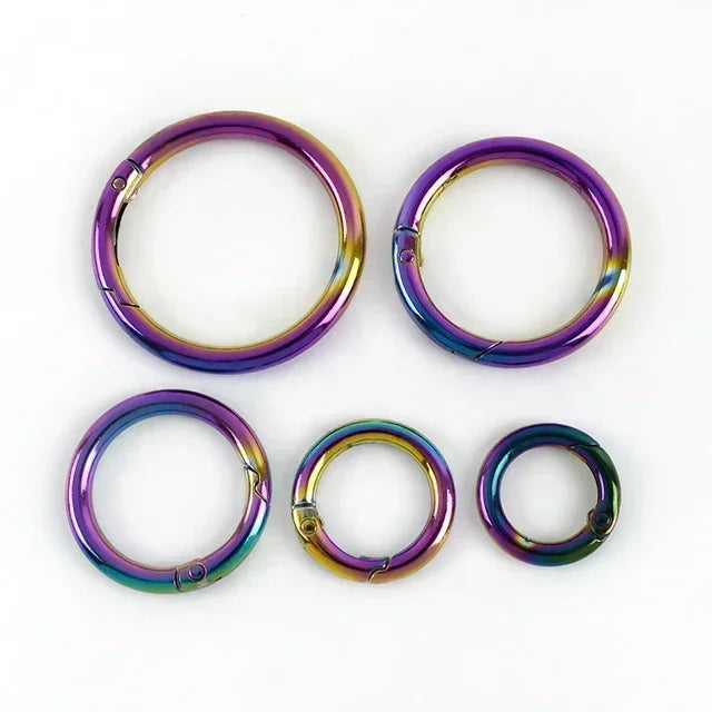 20/640Pcs 16-50mm Metal O Ring Buckles Circle Openable Keychain Rings Bag Strap Belt Snap Clasp Clip Hook Dog Collar Accessories