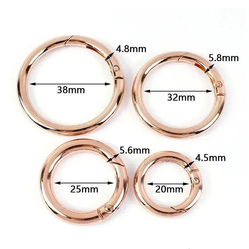 20/580Pcs RoseGold Bag Buckles Metal O D Ring Clip Clasp Tri Glide Slider Hook Backpack Belt Strap DIY Hardware Sewing Accessories