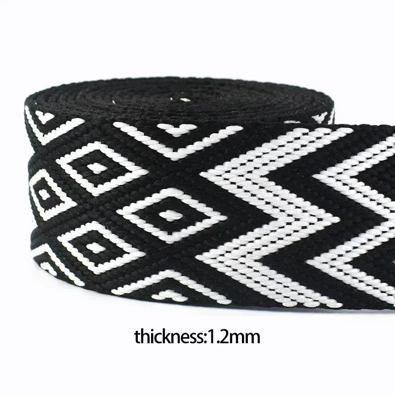 3/100Meters 38mm Thicken Polyester Jacquard Webbing Tape Luggage Decorative Belt Ribbon DIY Bags Shoulder Strap Sewing Accessories