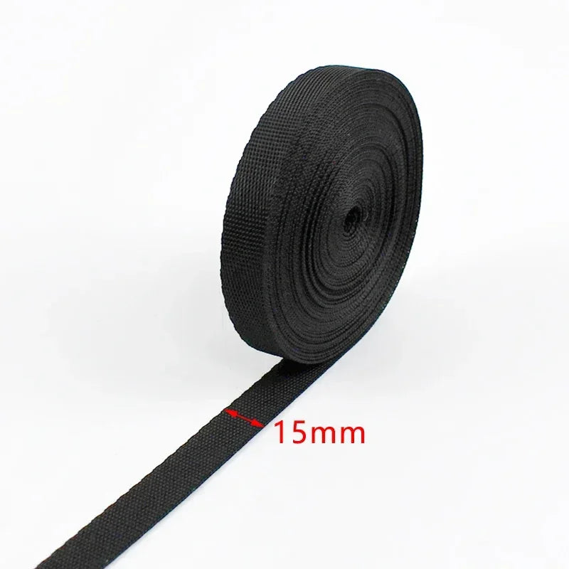 80/1000Meters 10-100mm Black Webbing Nylon Strap 0.8mm Thick Backpack Ribbon Decoration Sewing Bias Tape Belt Fixed Band Accessories