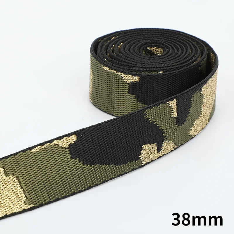 Meetee 2/50Meters 38/50mm Nylon Polyester Jacquard Webbing Camouflage Tapes for Backpack Strap Garment Ribbon Sewing Decoration Band