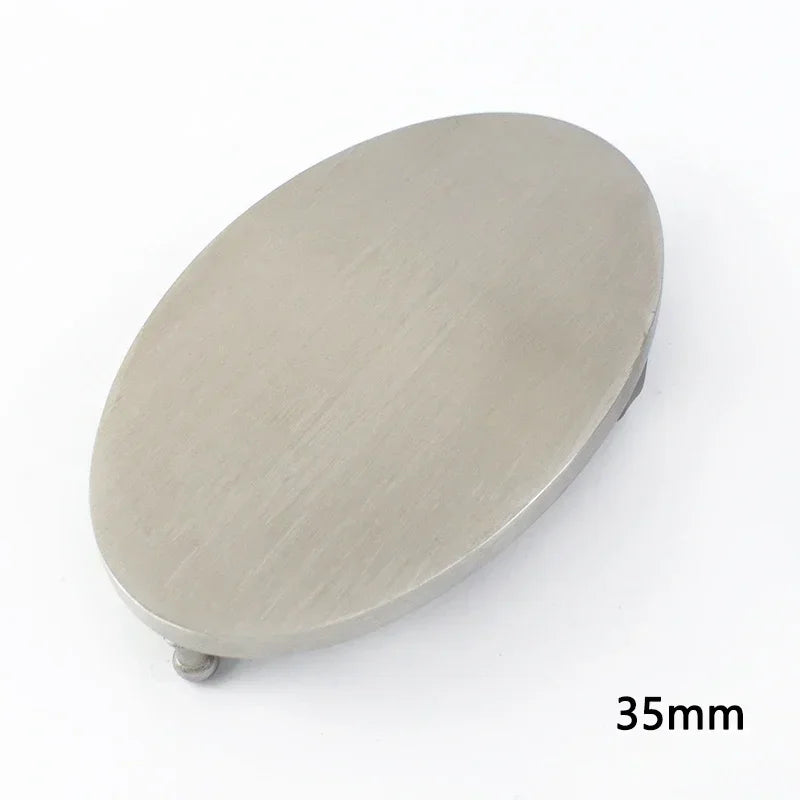 Meetee 1/30pcs 35mm/40mm Stainless Steel Belt Buckles Metal Smooth Plate Buckle for Men's Waistband Head Pin Automatic Clasp Crafts
