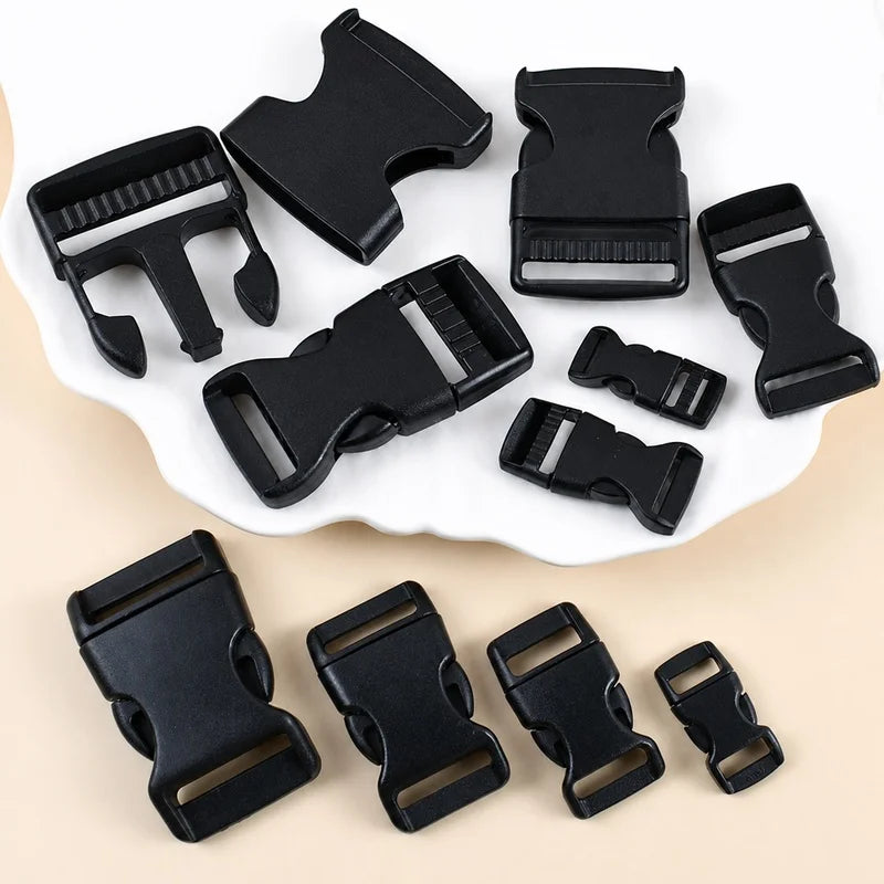 30/1000Pcs 10-38mm Black Plastic Buckles Bag Strap Side Release Buckle Dog Leash Adjust Belt Snap Button Webbing Clip Hook Fitting