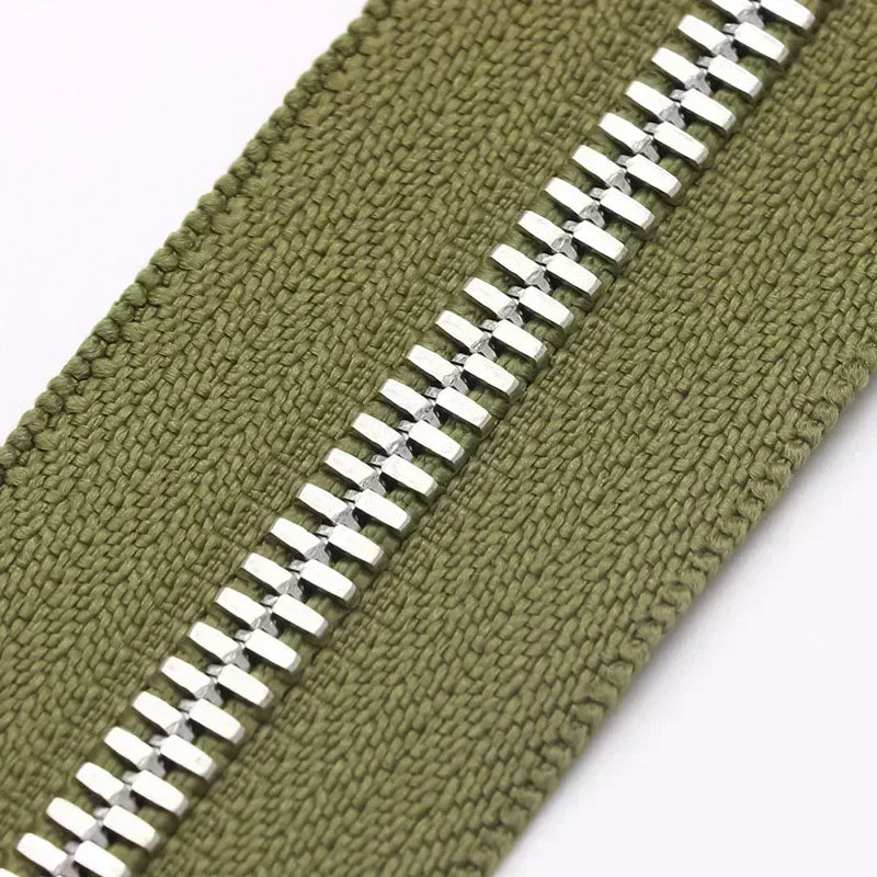2/50Yards 5# Colorful Metal Zipper Gold/Sliver Teeth Double Pull Open-end Zips Tape Bag Garment Zip Repair Kit Sewing Accessory