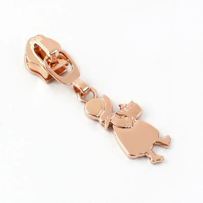 15-500Pcs 5# Rose Gold Zippers Sliders for Nylon Zip Tape Clothes Bag Sewing Zipper Replacement Puller Zips Repair Kit Accessories