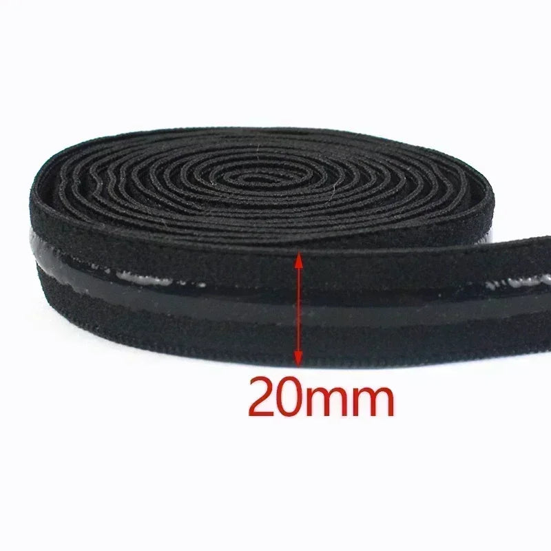 8/210M Meetee Black Silicone Elastic Bands Underwear Non-slip Rubber Tapes Waistband Belt Stretch Ribbon DIY Sewing Accessories