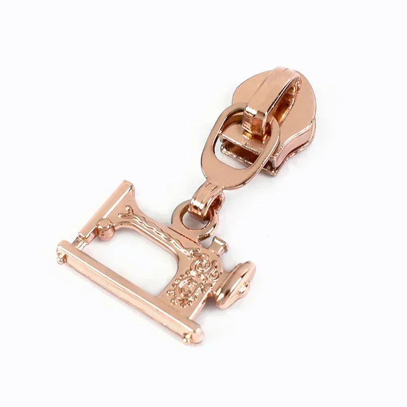 15-500Pcs 5# Rose Gold Zippers Sliders for Nylon Zip Tape Clothes Bag Sewing Zipper Replacement Puller Zips Repair Kit Accessories