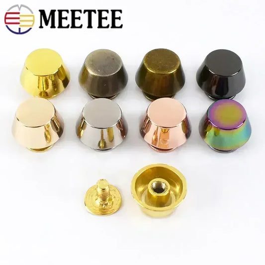 30/1000Pcs Meetee Metal Nails Buckles Studs Screw Rivets Handbag Bottom Protecting Feet Bags Leather Craft Hardware Accessories