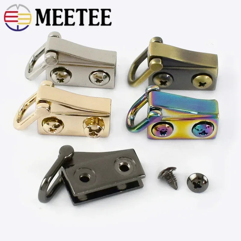8/200pairs Meetee 20/30mm Bag Metal Ear Shoulder Strap Hang Buckles Side Clamp Hook DIY D Ring Sides Clip Luggage Accessories