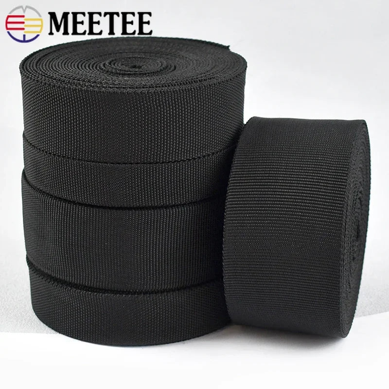 8/200Meters Meetee 20-50mm Tubular Webbing Strap Double-layer Polyester Hollow Ribbon DIY Bag Garment Backpack Sewing Accessories