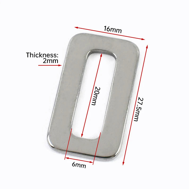 25/800Pcs Square O Ring Carabiner 20-50mm 304 Stainless Steel Buckles Bag Hanger Oval Rings Crochet Hook Webbing Tape Fastener